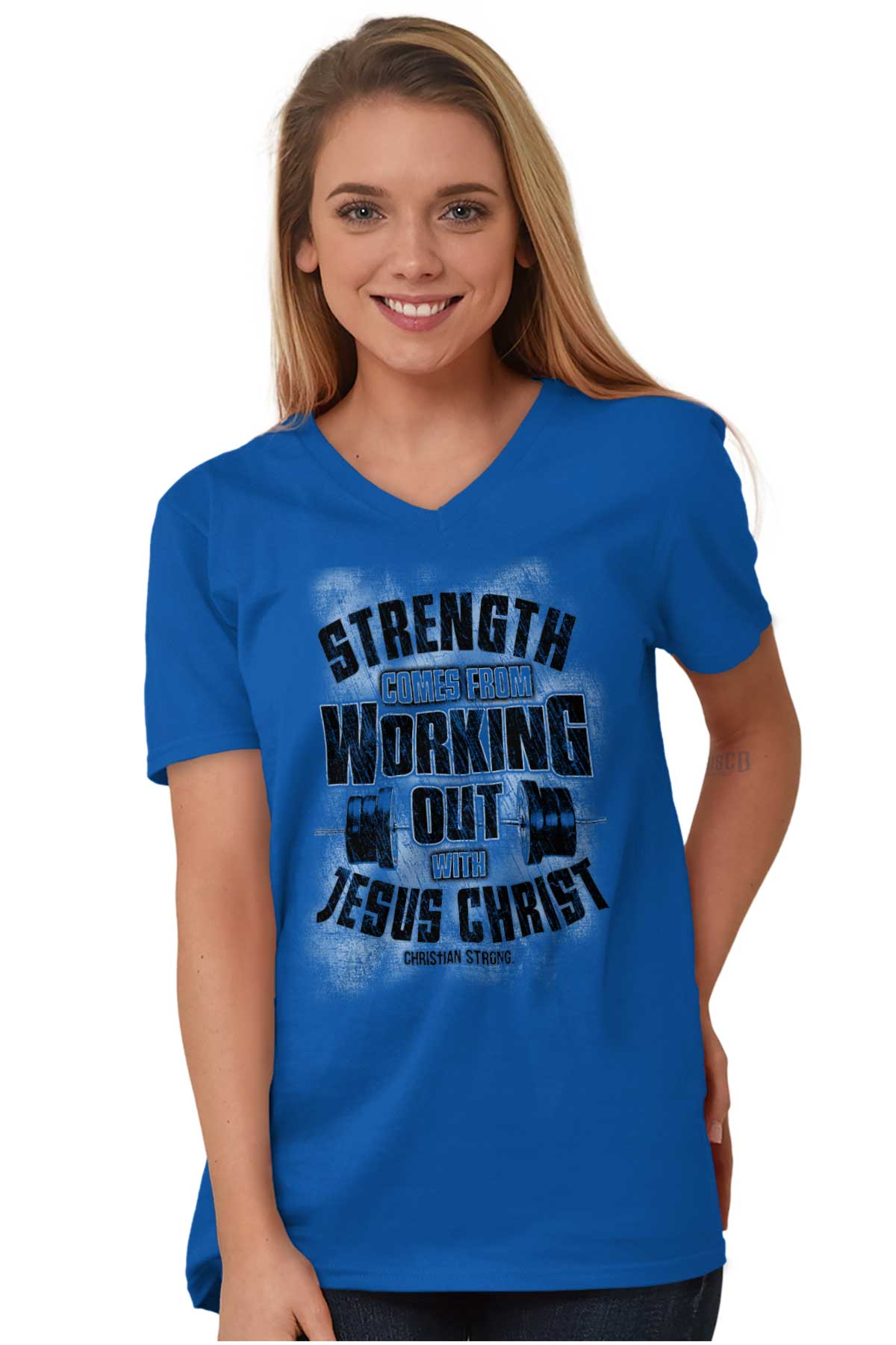 Religious Jesus Christian Workout Gym Gift V-Neck T Shirts Tees for Men ...