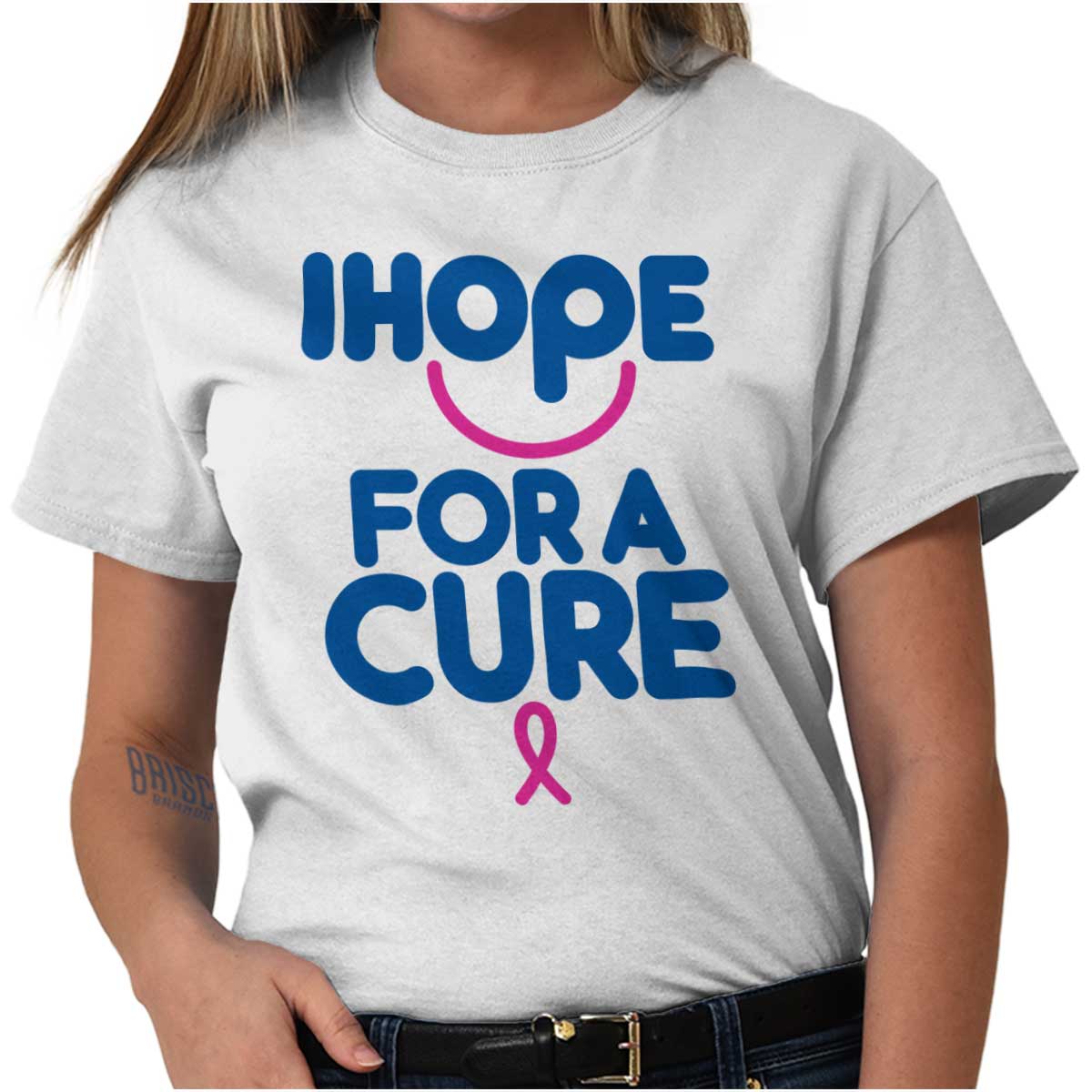 Funny Breast Cancer Ihope For A Cure Joke Cute Pink Ribbon ...