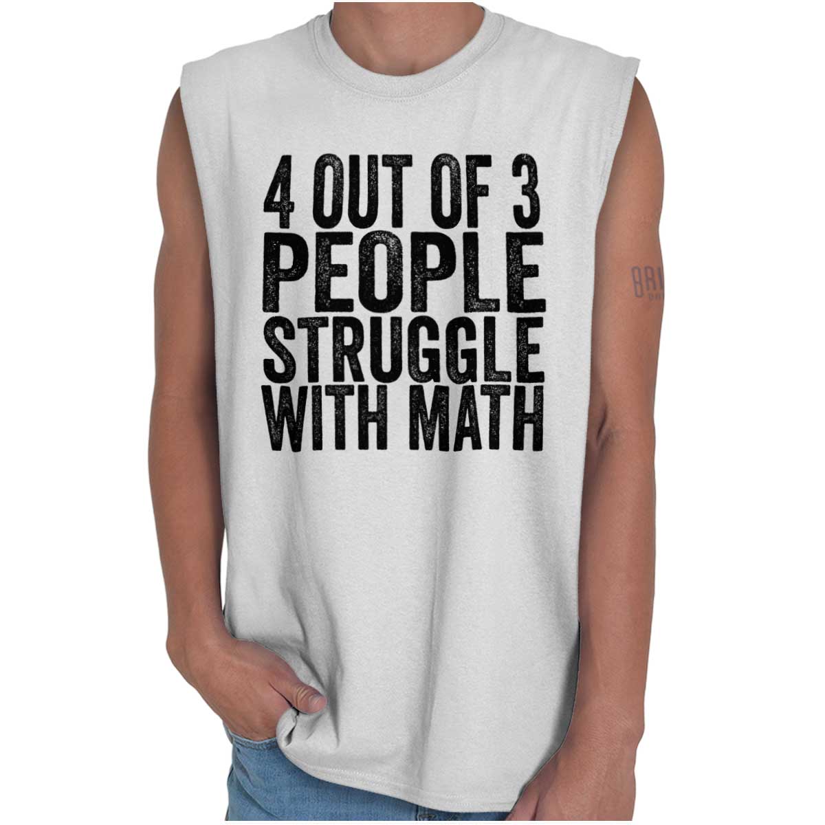 4 Of 3 People Struggle Math Funny Cute Funny Geek Nerd Math Junior V-Neck Tee