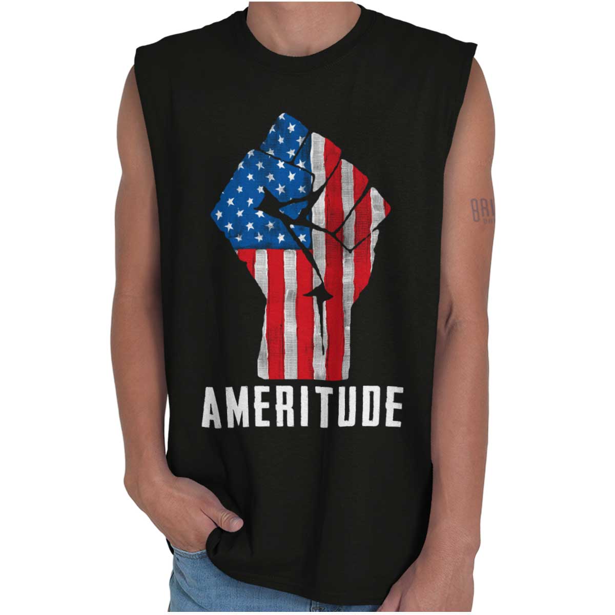 American Attitude Ameritude United States USA Patriotic Youth Tee Shirt T