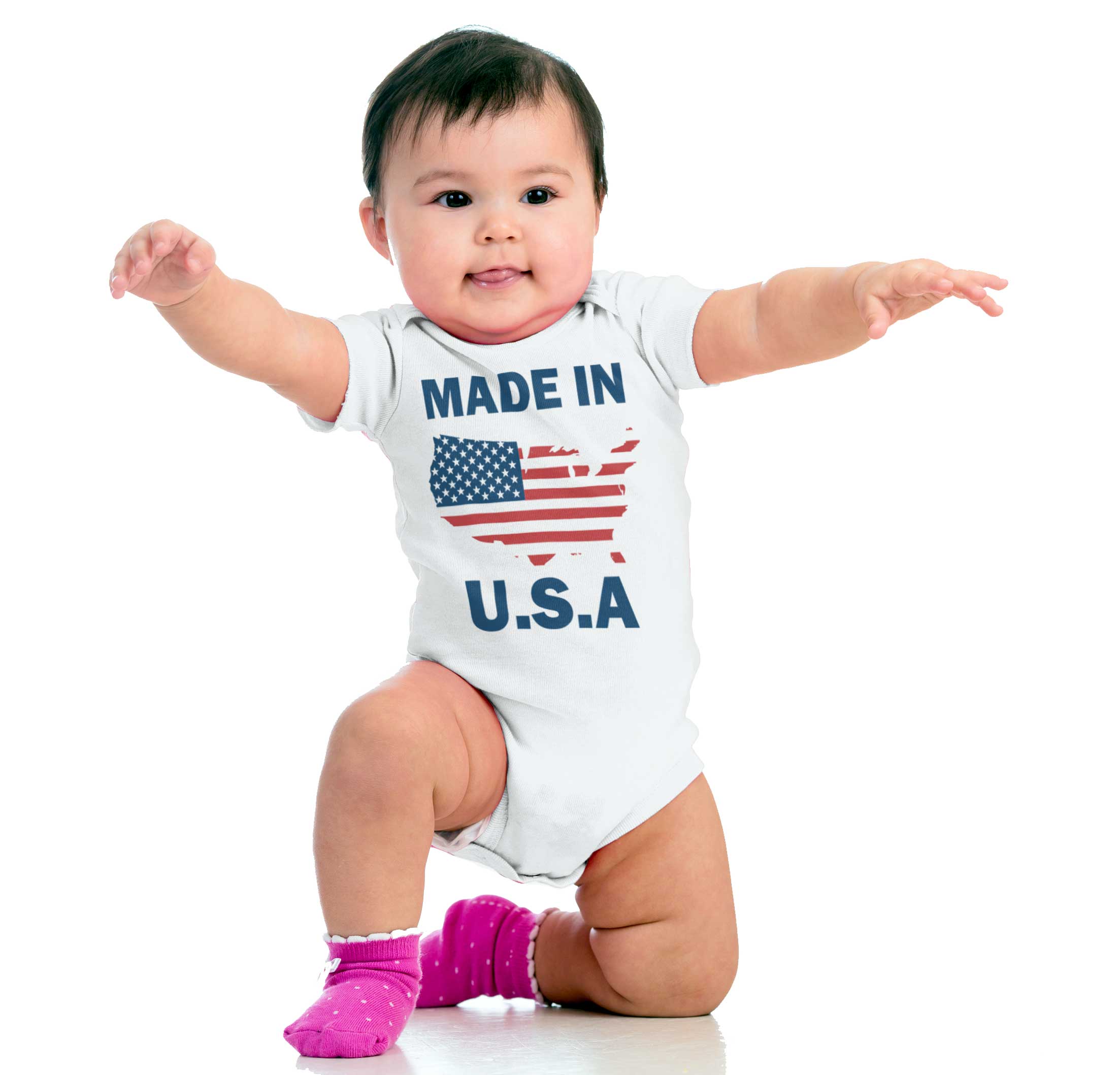 Made In The USA Flag American Patriotic Stars Stripes Pride Infant Baby