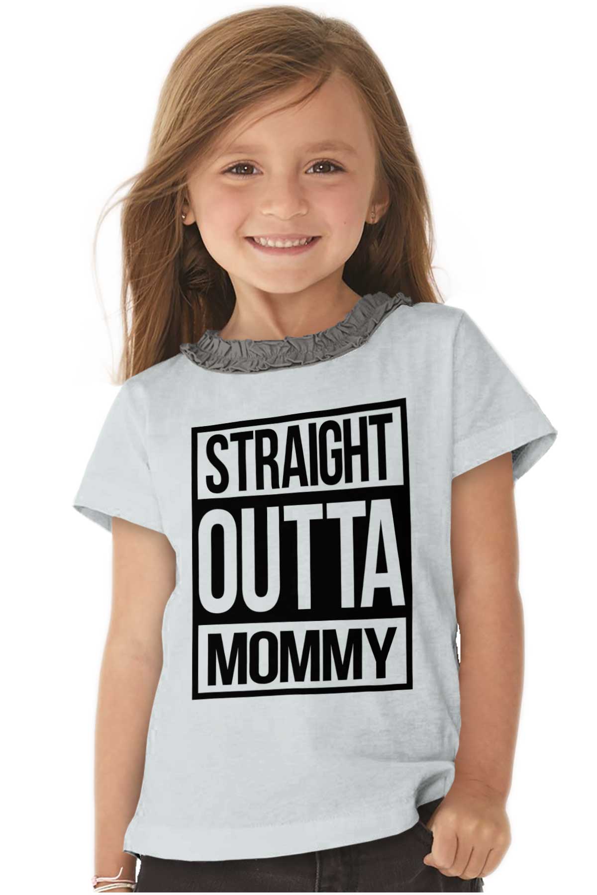 Straight Outta Mommy Funny Shower Gift Idea Girls Toddler Ruffled Trim ...