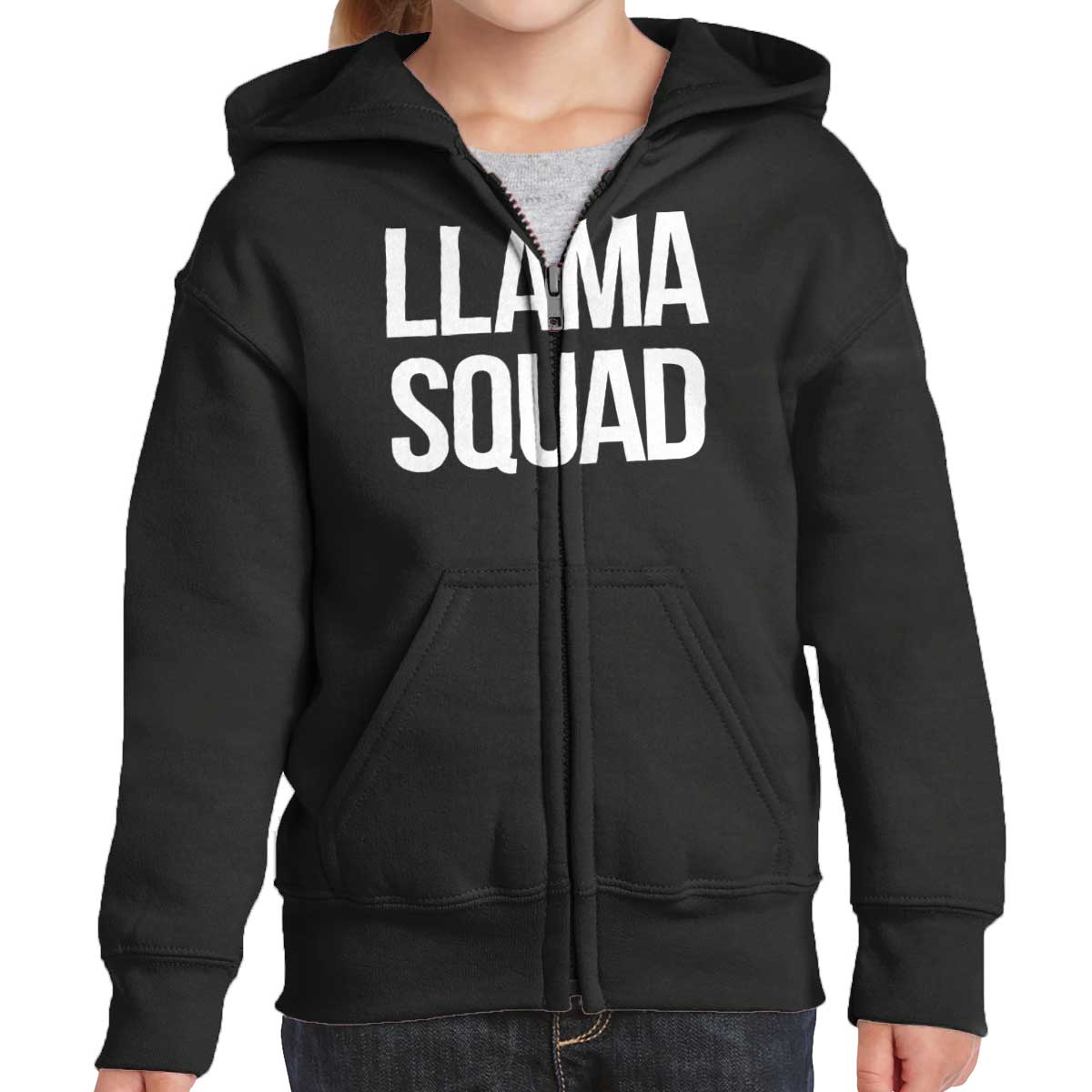 Adult Live Love Laugh Llamas Graphic Fleece Hoody Pullover Sweatshirt