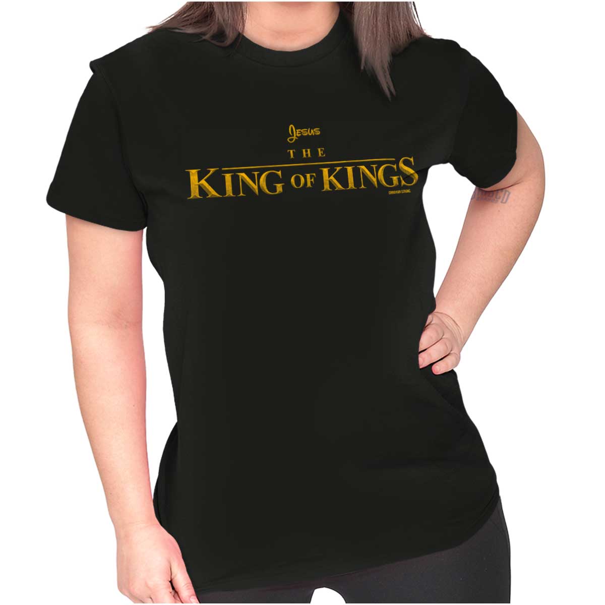 Jesus Christ King Of Kings Christian God Cartoon Lion Ladies T