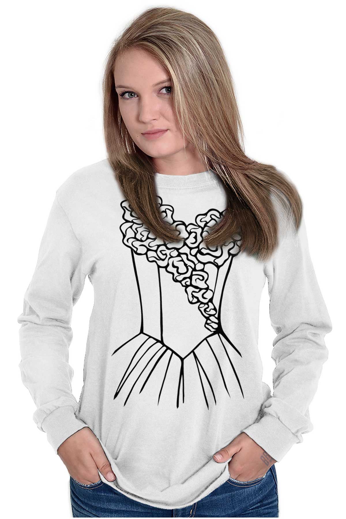 Wedding Dress Printed Bachelorette Party Long Sleeve T ...