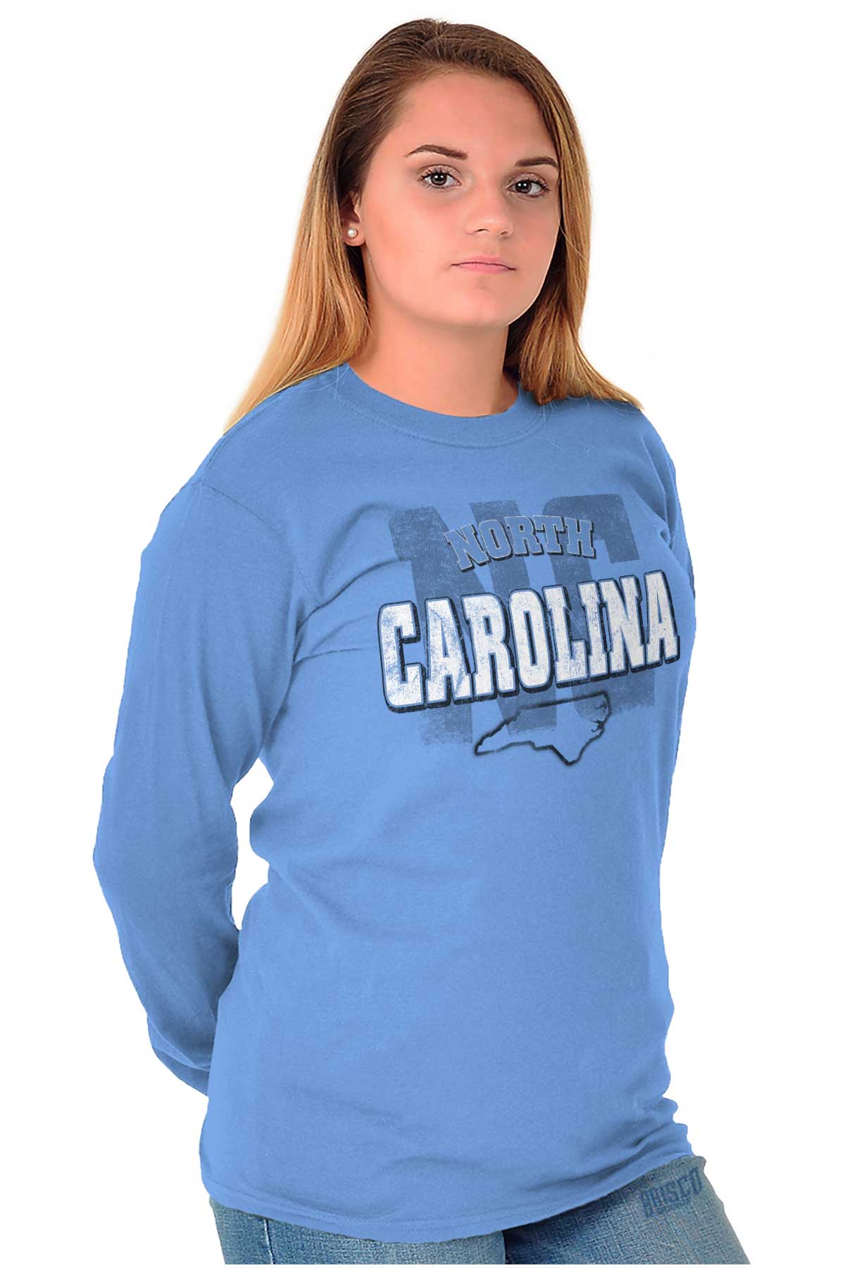 North Carolina Student University Football NC Long Sleeve Tshirt Tee
