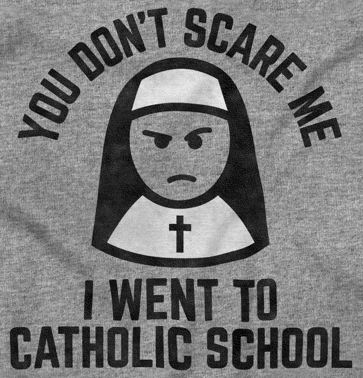 Went To Catholic School Funny Nun Religious Adult V Neck Short Sleeve T ...