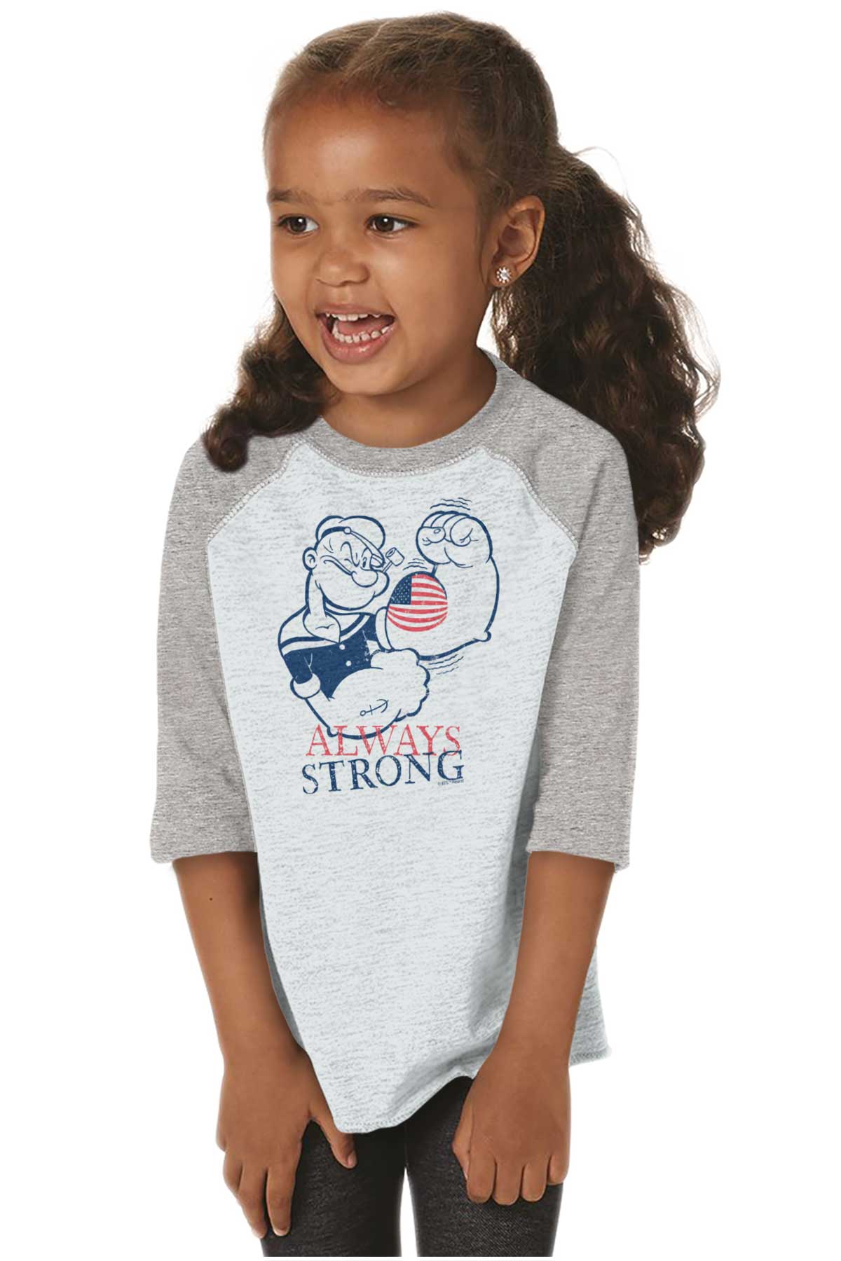 Always Strong Patriotic Popeye Sailor Funny Youth T-Shirt Tees Tshirt For Kids