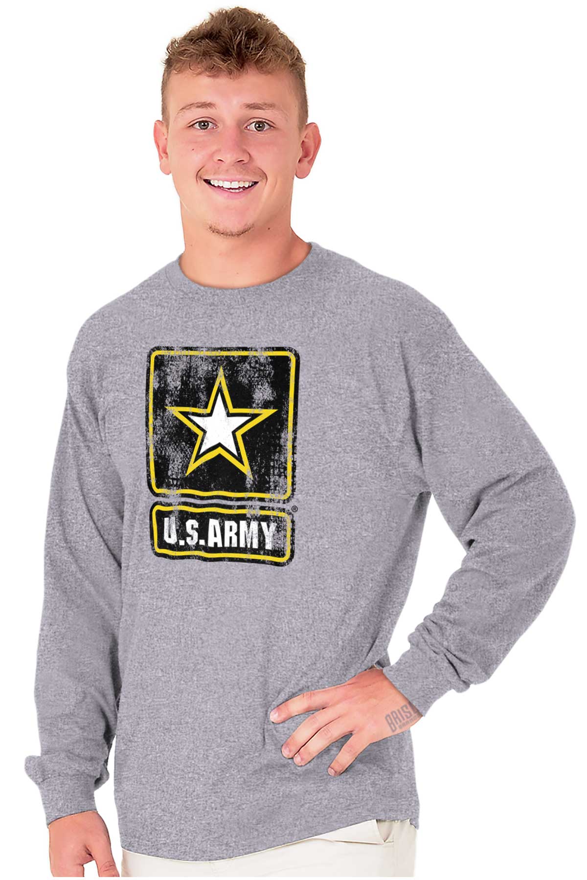 Armed Forces Officially Licensed US Army Logo Long Sleeve Tees Shirts T ...