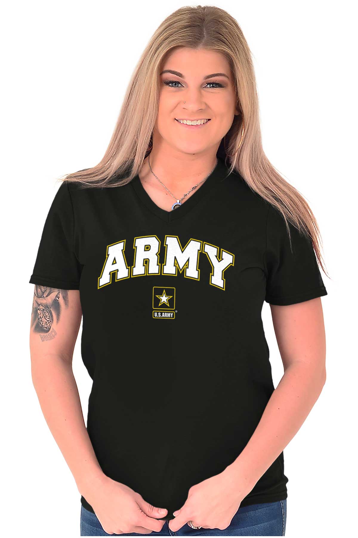 United States American Army Official Logo USA VNeck Tees Shirts Tshirt