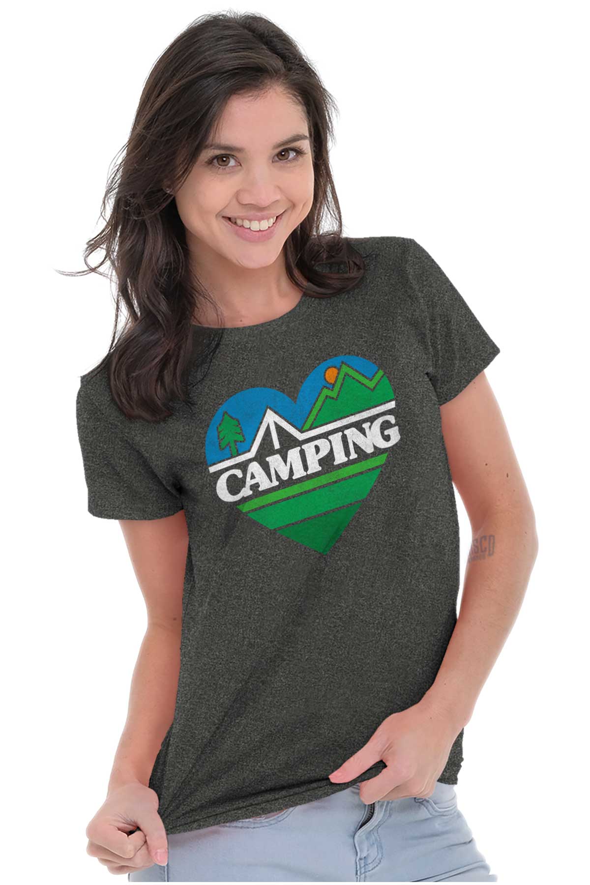 Camping Lifestyle Outdoor Nature Adventure Womens Short Sleeve Ladies T ...