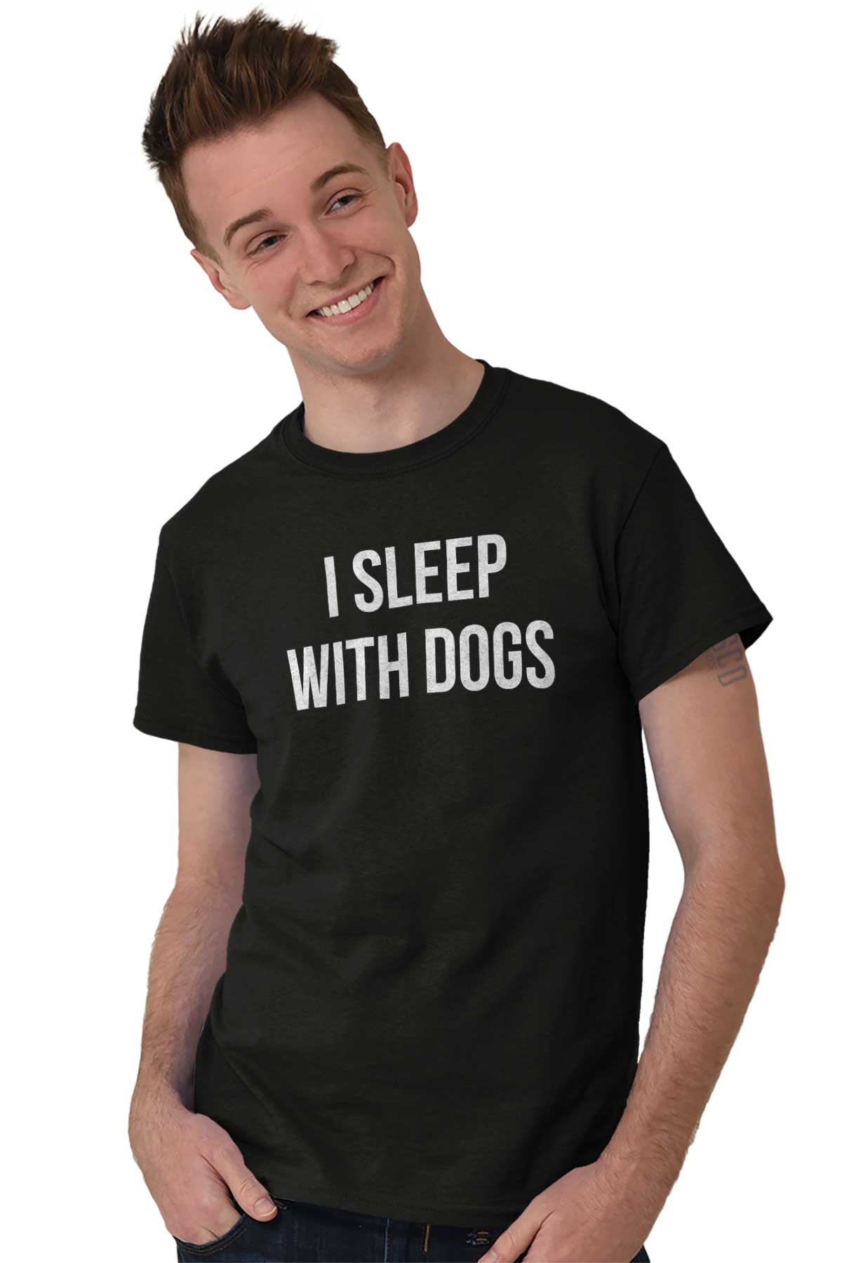 sleeps with dogs t shirt