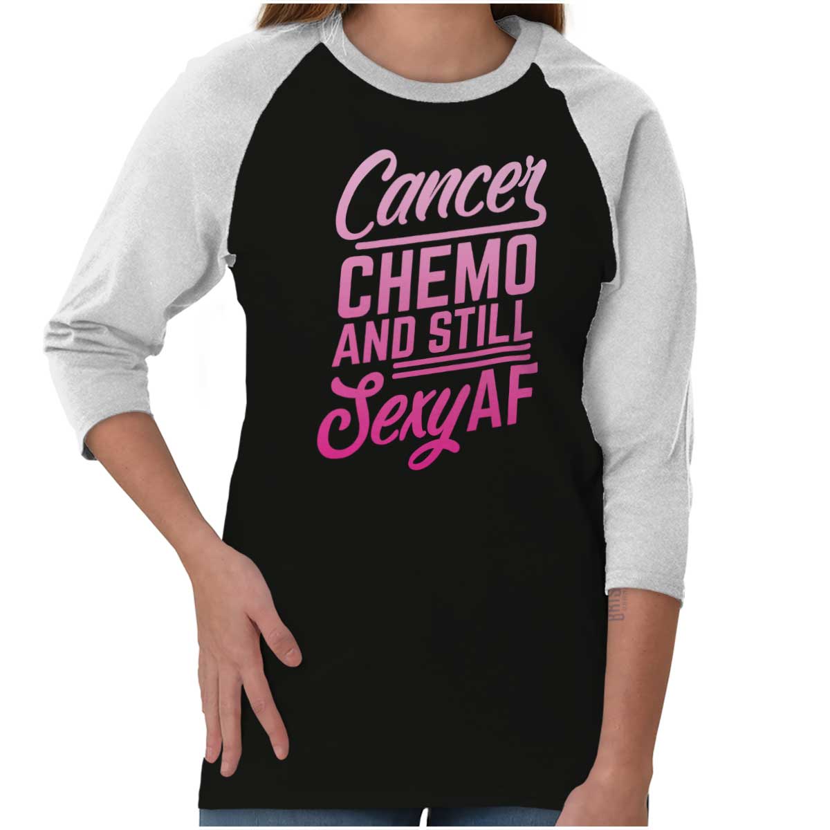 Funny Breast Cancer Chemo Sexy Cute Awareness Adult 3/4 ...