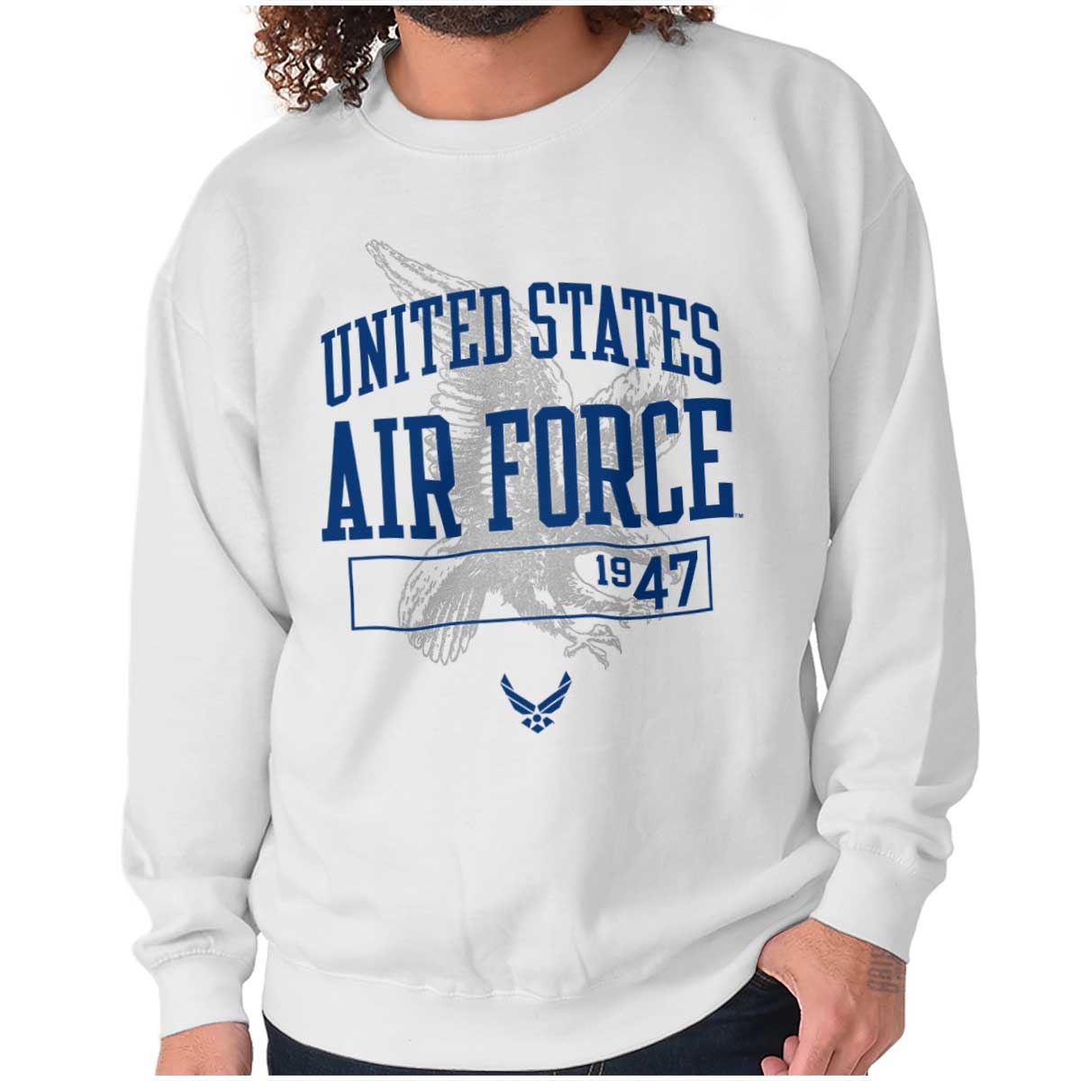 United States Air Force 1947 Eagle Military Adult Long Sleeve Crew ...