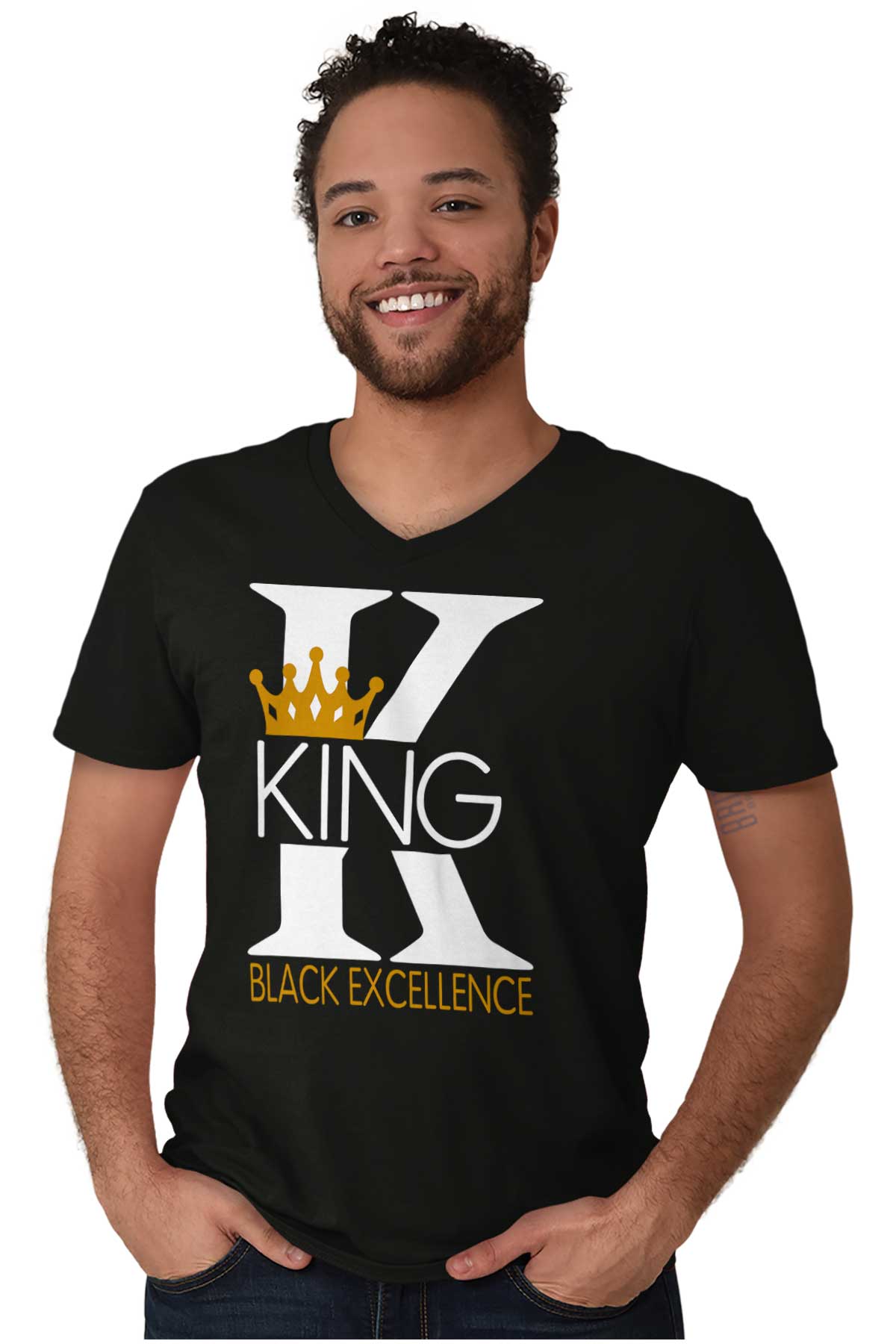 Melanin King Strong Black Man Educated BLM V Neck T Shirts for Men V ...