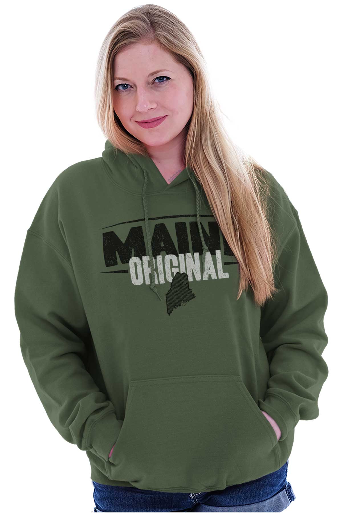 Maine Original Souvenir Tourist State ME Adult Long Sleeve Hoodie ...