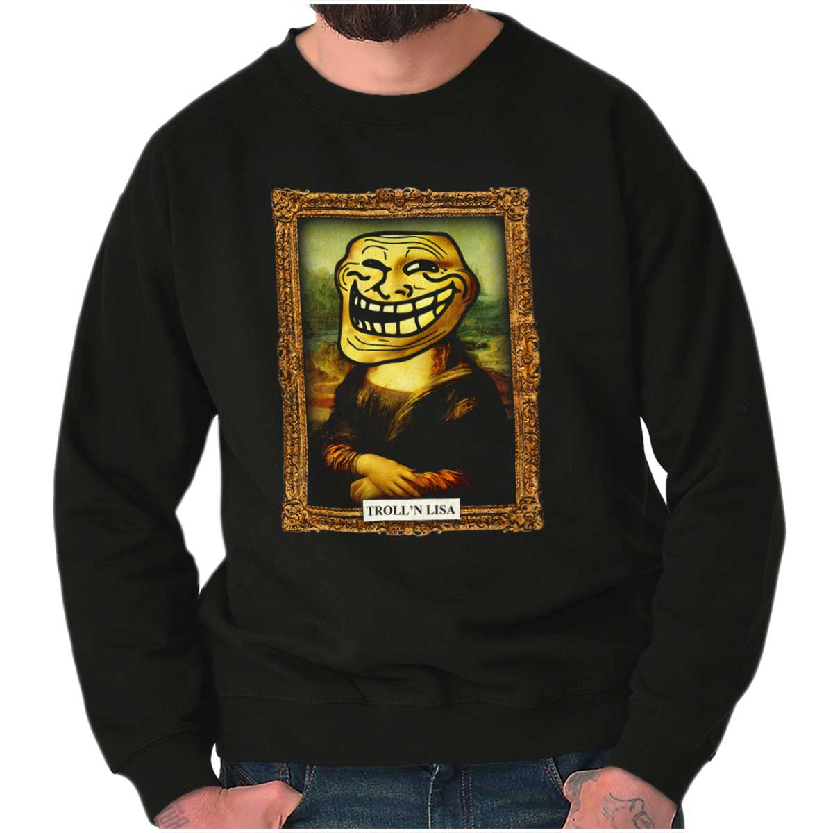 Troll Face Funny Mona Lisa Art Painting Meme Womens or Mens
