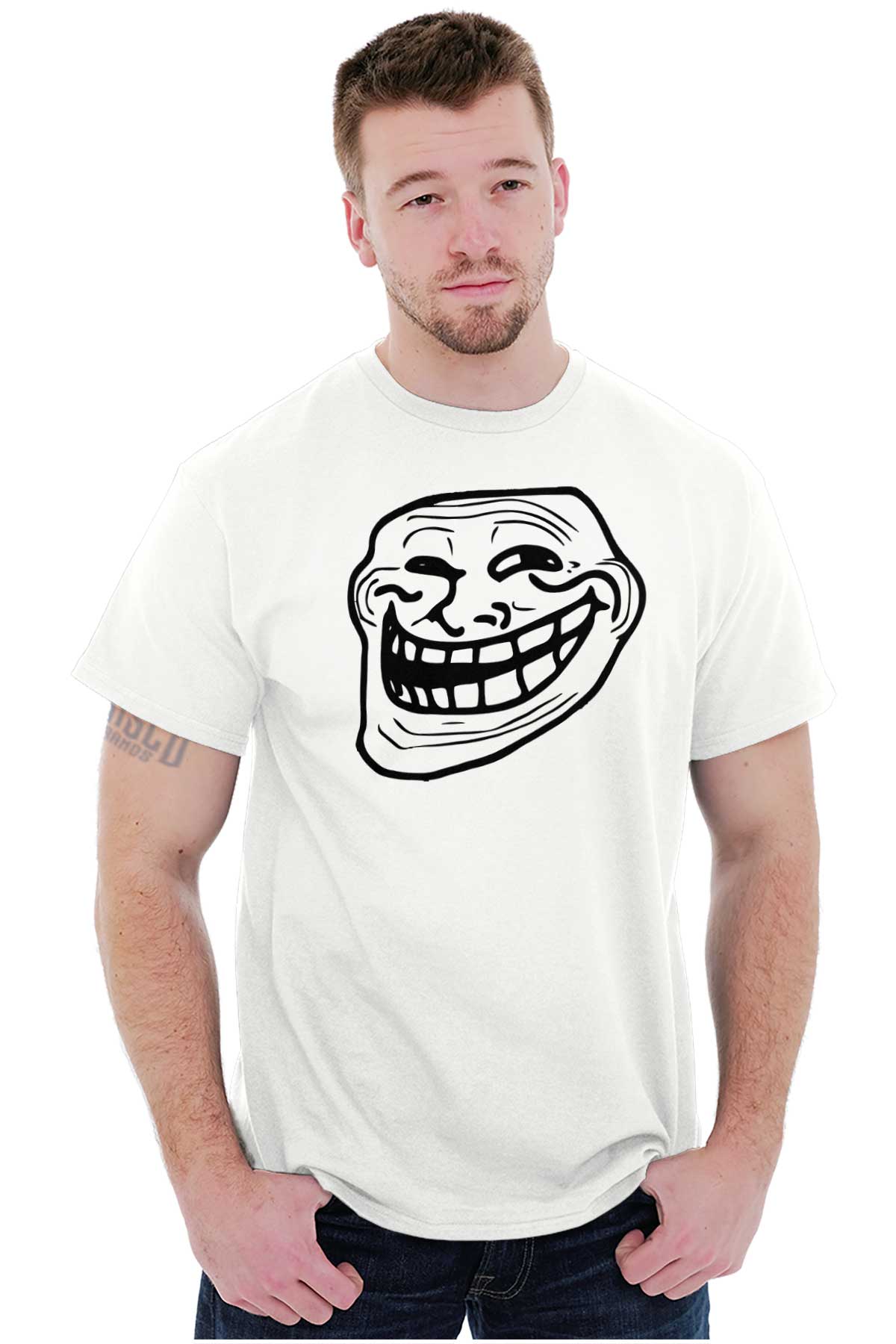 Troll Face Problem Big Smiley Meme Long Sleeve TShirt Men Women Brisco  Brands L 