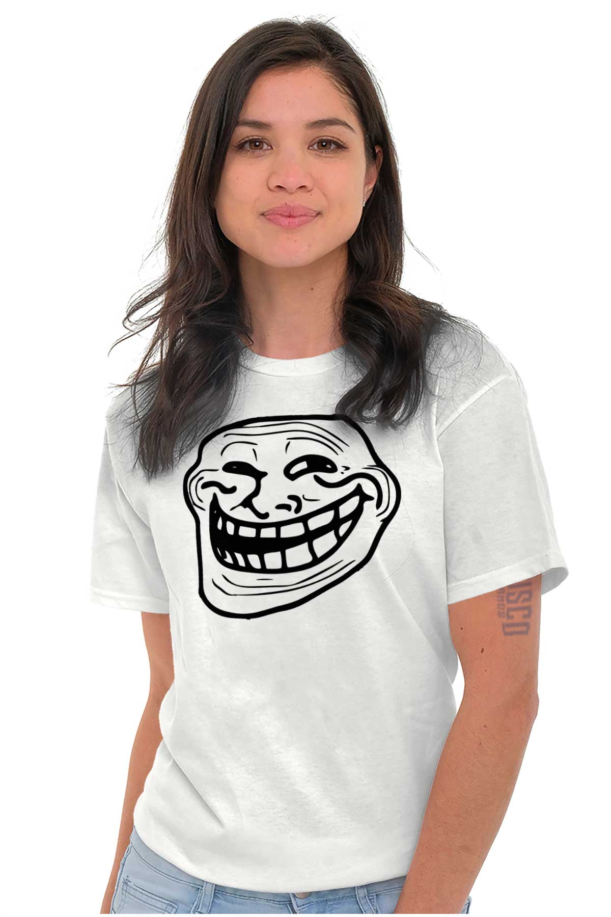 Troll Face Problem Big Smiley Meme Long Sleeve TShirt Men Women Brisco  Brands L 